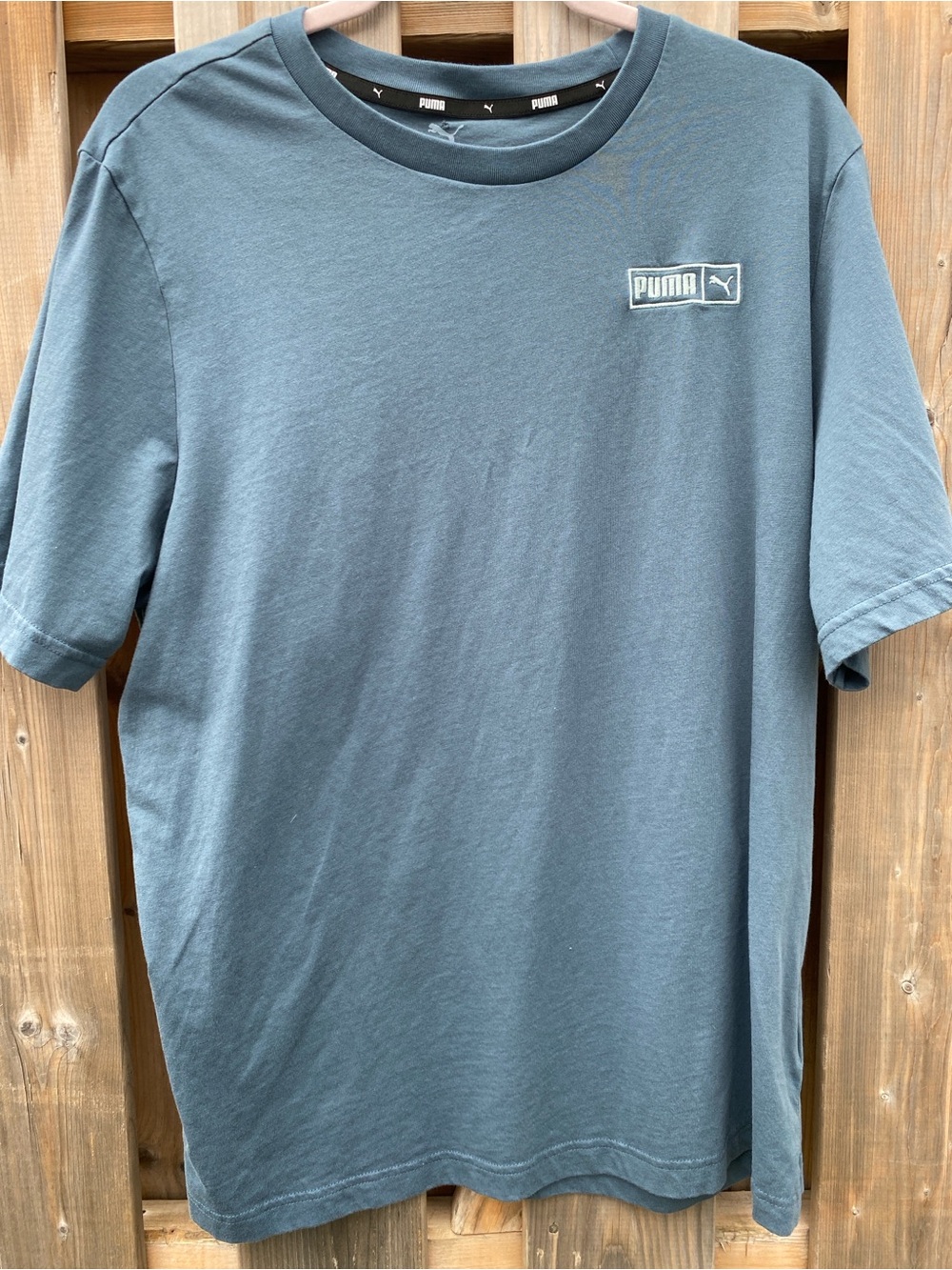 Puma Short-Sleeve Crew T-Shirt in Slate Gray-Blue
